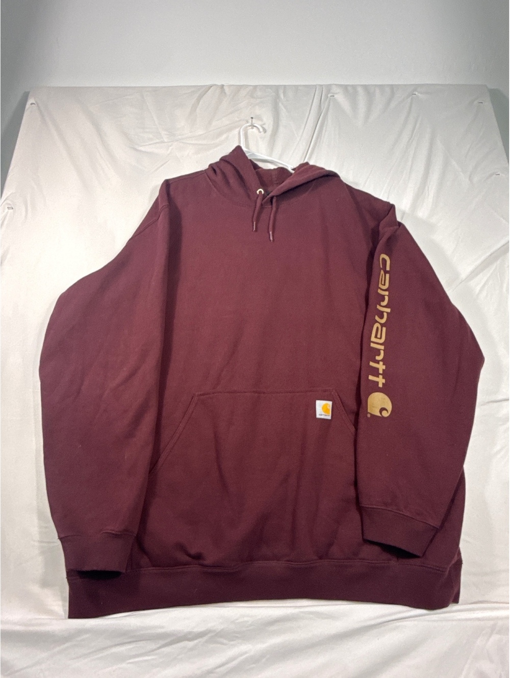 Carhartt Maroon Hoodie with Sleeve Logo